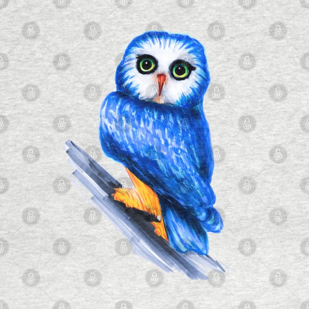 Blue Philippine Owl by Svetlana Pelin